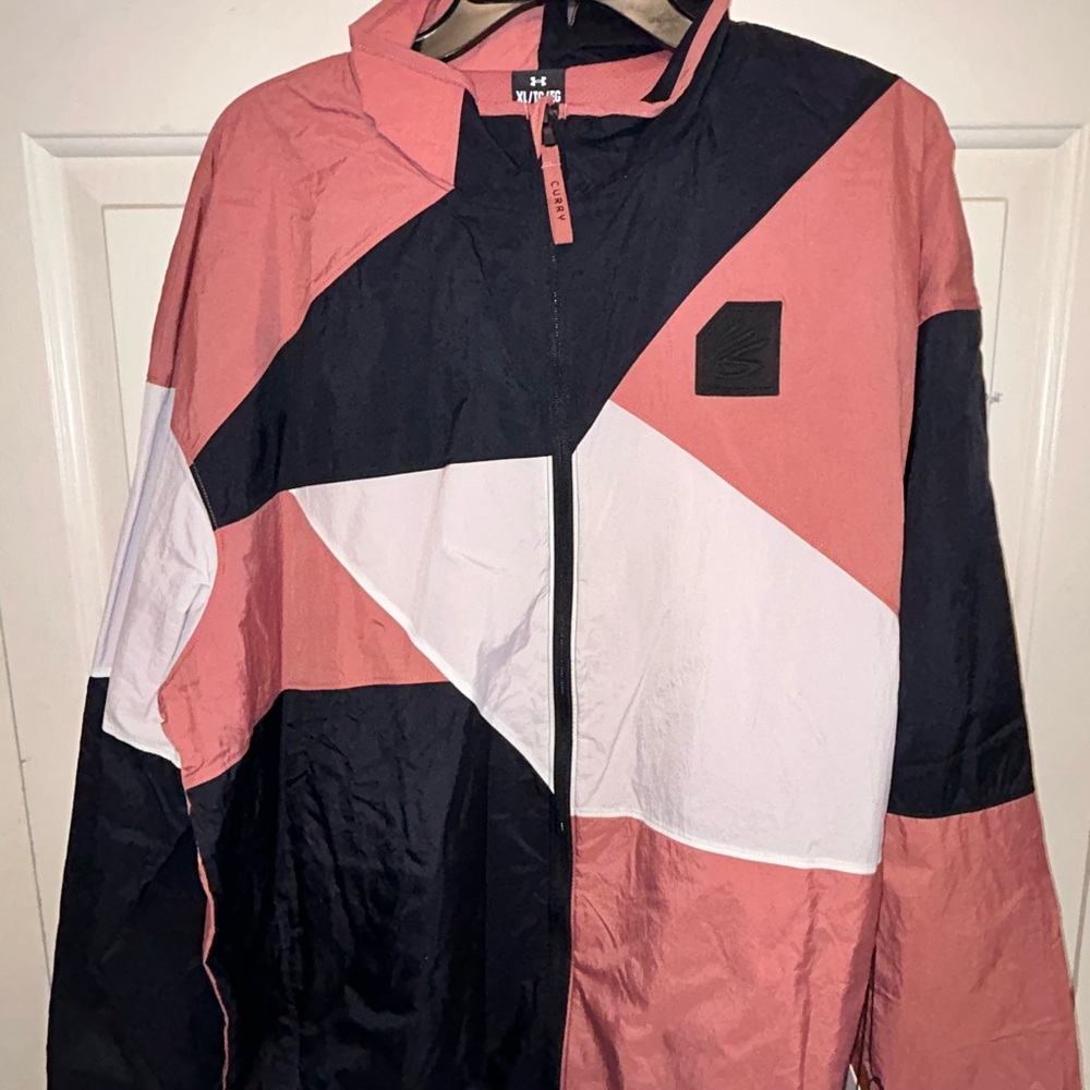 Under Armour Curry Black & Dusty Rose Colorblock Windbreaker